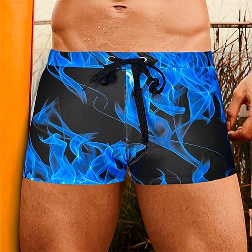 Herren Badeshorts Badehose Bedruckt Kordelzug Schnelltrocknend Bequem Atmungsaktiv Bademode Unterteile Surfen Strand Wassersport Sommer Image