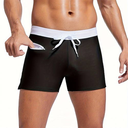 Herren Badeshorts Badehose Patchwork Kordelzug Schnelltrocknend Bequem Atmungsaktiv Bademode Unterteile Surfen Strand Wassersport Sommer Image