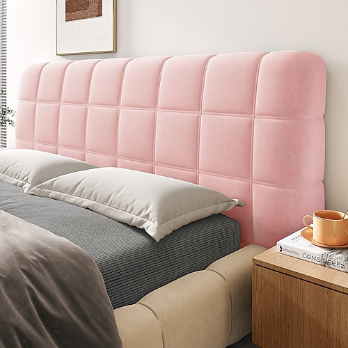 Vollumschließender Kopfteilbezug aus Kristallsamt mit Polsterung aus PP-Baumwolle, staubdicht Stoßfester Schonbezug für Kopfteil, Queen/King/Full, elastische Seiten passen auf verschiedene Kopfteile Image