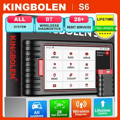 Kingbolen S6 OBD2 Scanner, Bluetooth All System Code Reader Car Diagnostic Tool,Auto-VIN 28+