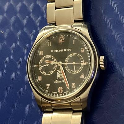 Burberry Accessories | Burberry Men’s Bu1600 Stainless Steel Swiss Made Watch | Color: Black/Silver | Size: Os