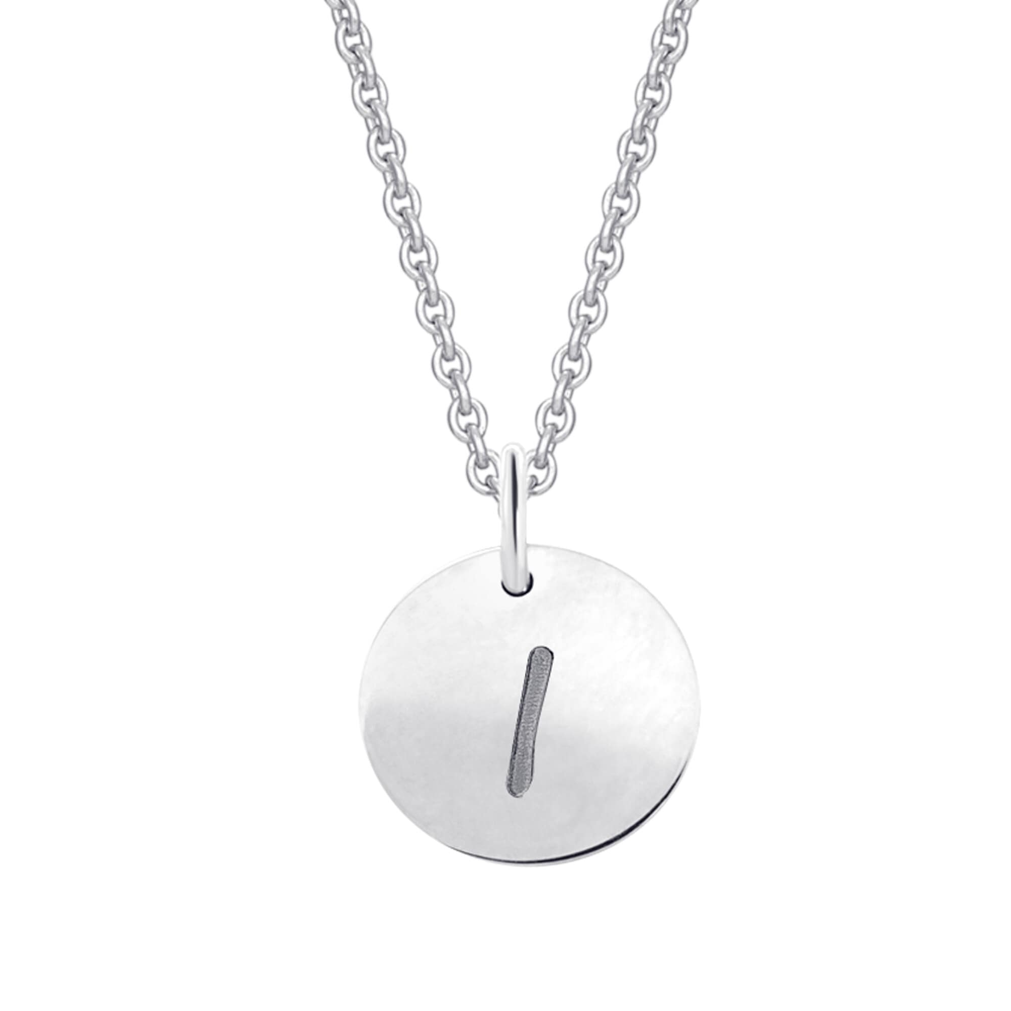 Kettenanhänger ONE ELEMENT "Buchstabe I Buchstaben Anhänger aus 333 Weißgold Ø 11,0 mm", silber, Schmuckanhänger, Damen, I, Gold Weißgold 333, Gold, Weißgold 333, Kettenanhänger, Damen Gold Schmuck Buchstabe I