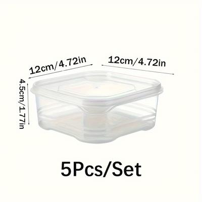 TEMU 5pcs Refrigerator Meat Freezer, Fruit & Vegetable Containers, Ginger, Garlic & Leek Food Storage Containers, Sealed, Stackable, , Outdoor Camping Food Storage Appliances Image
