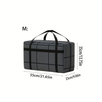 TEMU 1pc Portable Storage Bag, Large Capacity Travel Bag, Handling Bag, With Handle, Suitable For Quilt, Clothing, Clothes, And Other Items Storage Image