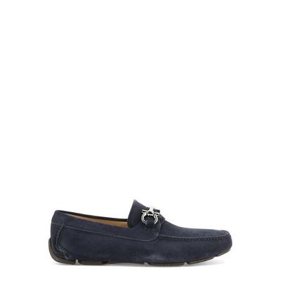 Logo Plaque Slip-On Loafers - Blue - Ferragamo Slip-Ons