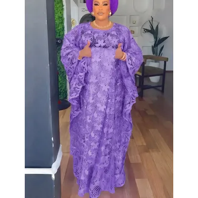 Traditional Lace Dresses For Women Wedding Party Prom Gown Dubai African Luxury Evening Dress 2 PCS Set Clothing Hijab Abayas
