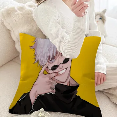 Anime J-Jujutsu K-Kaisen Gojo Satoru Kissenbezug Toon Geschenk Kissenbezug Schlafzimmer Home Sofa Image