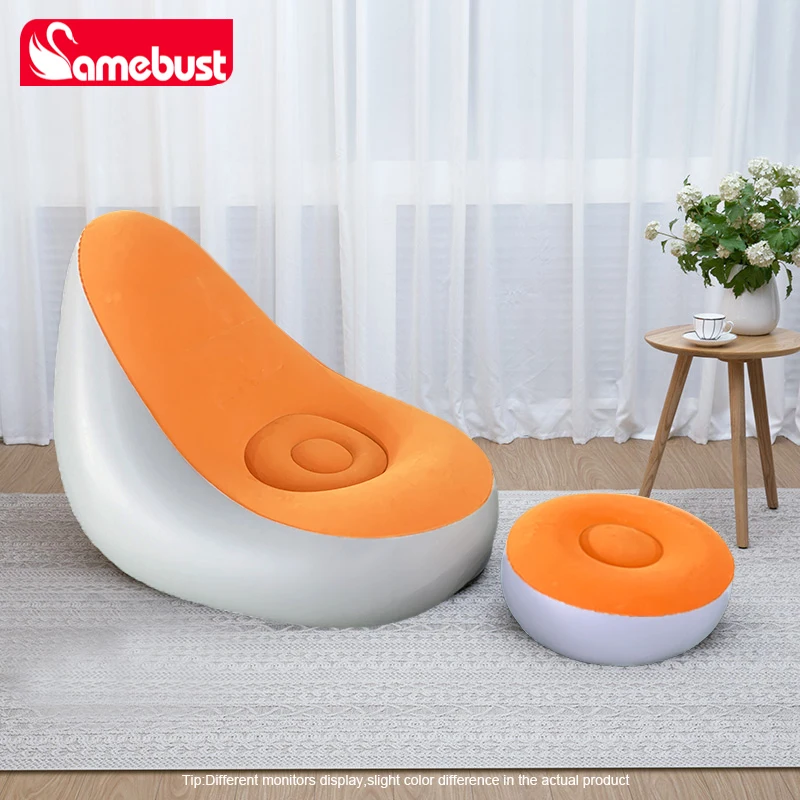 Camebust aufblasbare Sofa-Flock fläche hochwertige PVC-Fuß schemel schnelle Inflation faul Lounge
