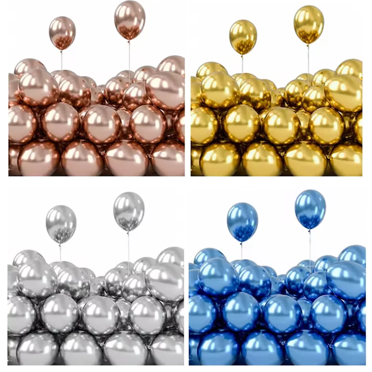 50 Stück 5 Zoll Chrom-Metallic-Helium-Luftballons für Geburtstag, Hochzeit, Jahrestag, Weihnachten, Party-Dekorationen Image