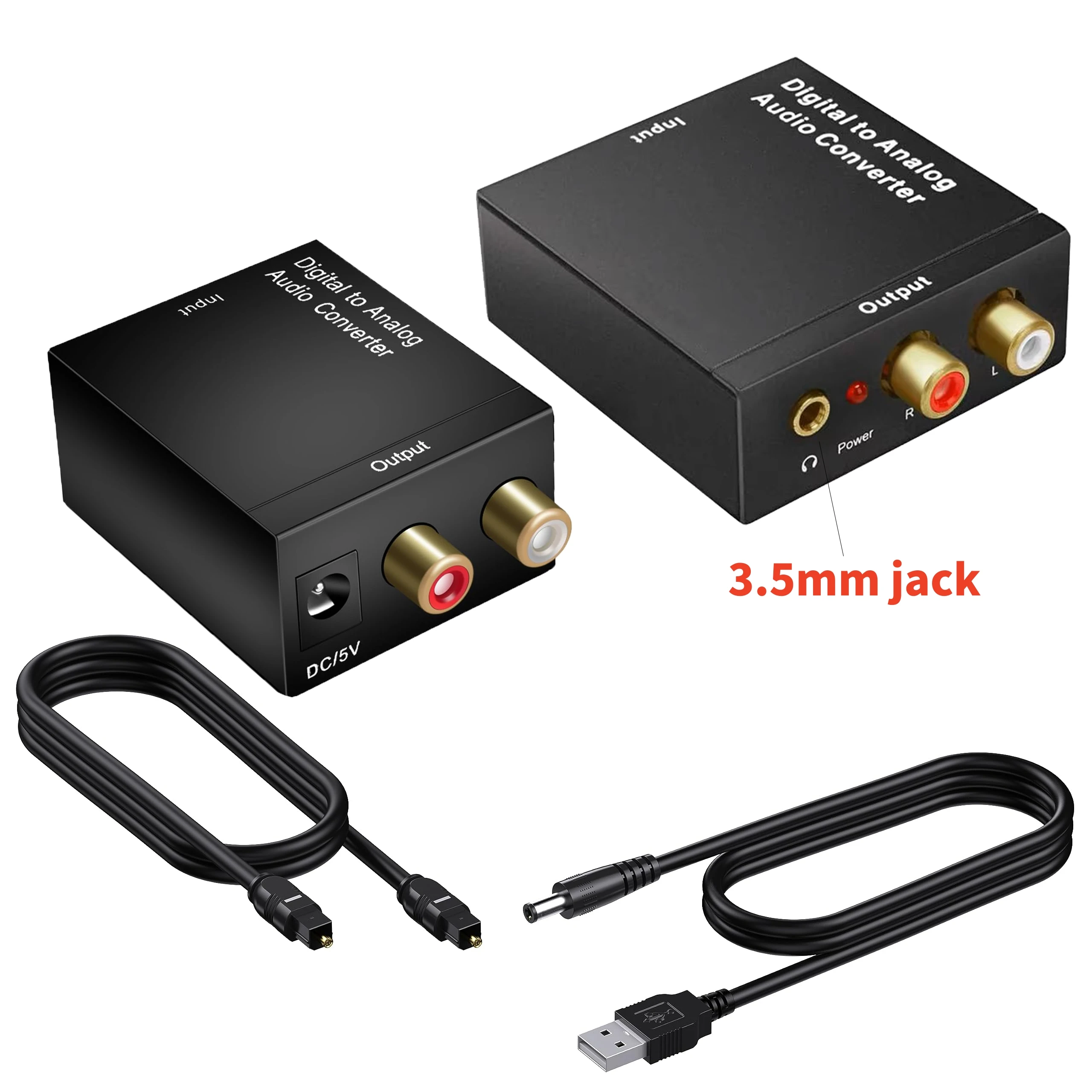 Convertitore audio digitale-analogico DAC Toslink Ingresso SPDIF coassiale ottico a L/R Adattatore jack stereo RCA per PS3 HD DVD HDTV Amp