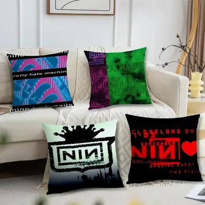 Band N-Nine Inch N-Nails Bequemer weicher Kissenbezug für Sofa, Wohnzimmer, Heimbüro, Dekoration, Schutzhüllen Image