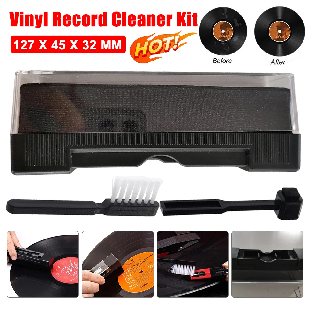 1-3Set Vinyl Schallplatten Reiniger Kit Anti Statische Reinigung Pinsel Staub-Entferner Für LP Phonographen Schallplatten reinigung Pinsel Set Image