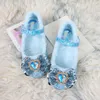 Disney Prinzessin Mädchen Schuhe Frozen Elsa Schuhe Performance Party Warme Winter Wohnungen Schleife Pailletten Rosa Blau Weiß Schuhe Größe 23-36