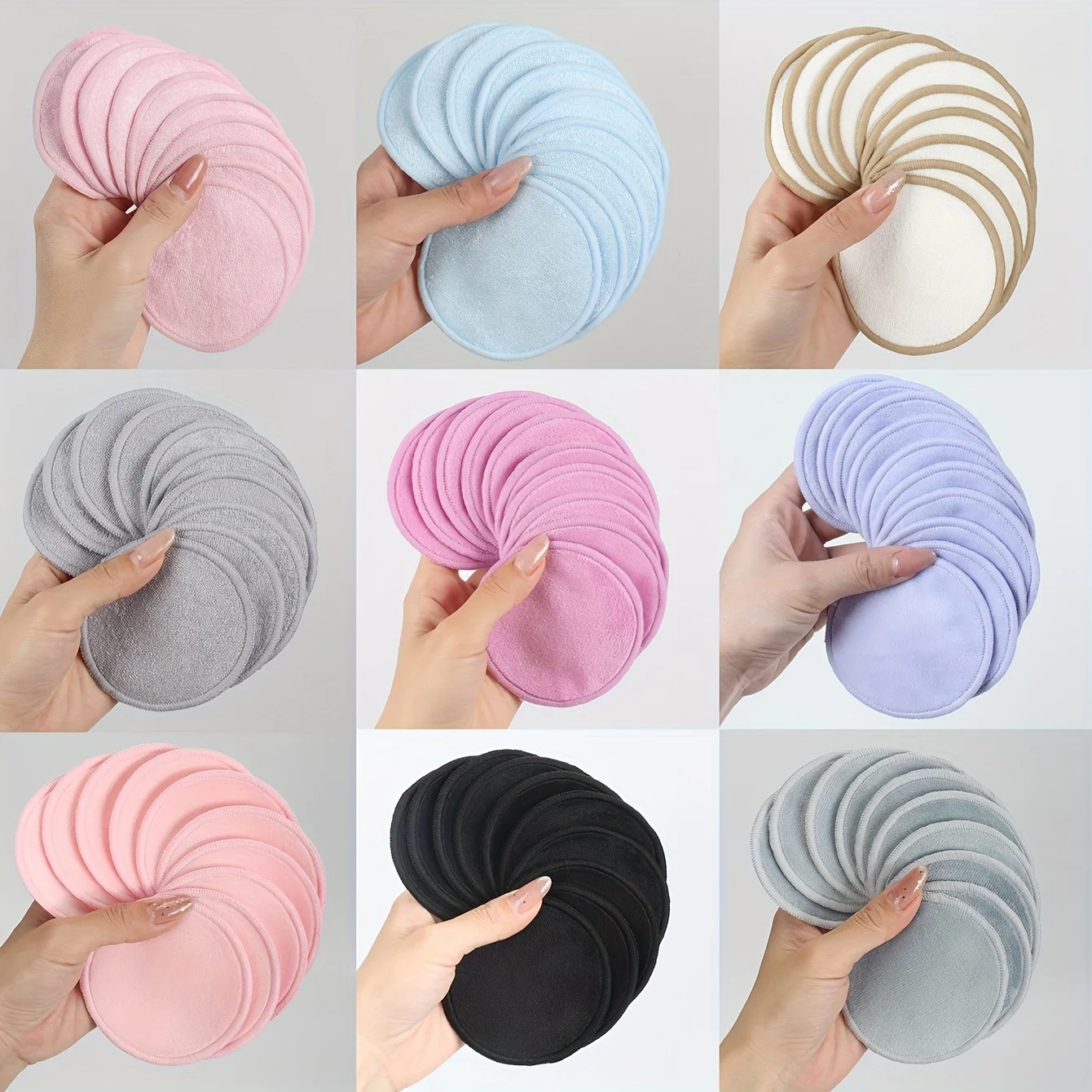 10 wiederverwendbare Make-up-Entferner-Pads, ein sanfter Gesichtsreinigungsschwamm, geeignet für alle Hauttypen, geruchlos, Beauty-Tool Image