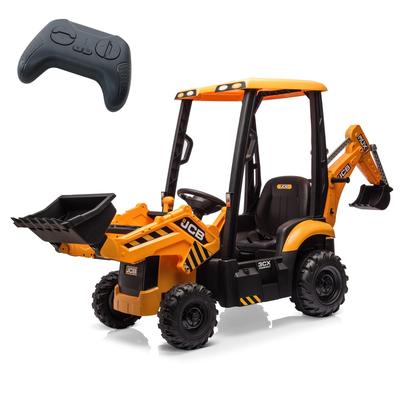 12V Kids Electric Vehicle, 4 in 1 Ride on Excavator & Bulldozer