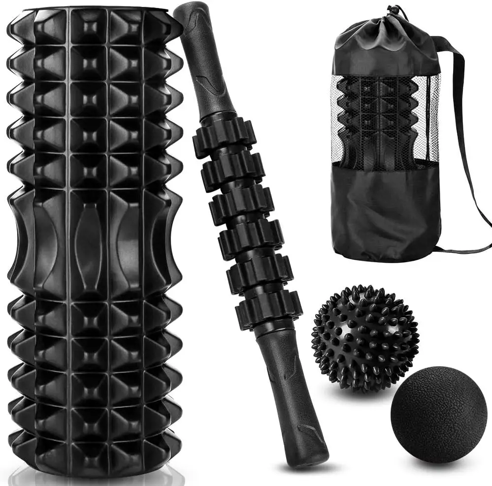 5 in 1 set, Trigger point foam roller massage stick massage ball for deep muscle massage Pilates yoga,full body fitness exercise