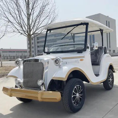 New Electric Sightseeing Classic Car Electric Golf Cart Club Car 3-Row Electric Vintage Classic Car With Long-Lasting LED Lights