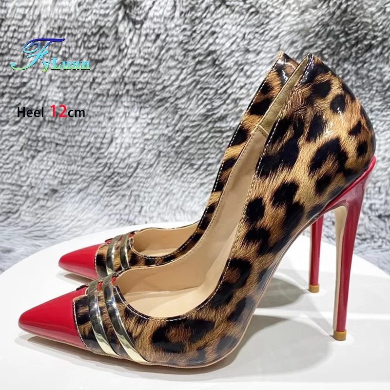 Women Spring Autumn Commuting Professional High Heels Sexy Leopard Parties Print Pointed Toe Singles Shoes Office Big Size Shoes