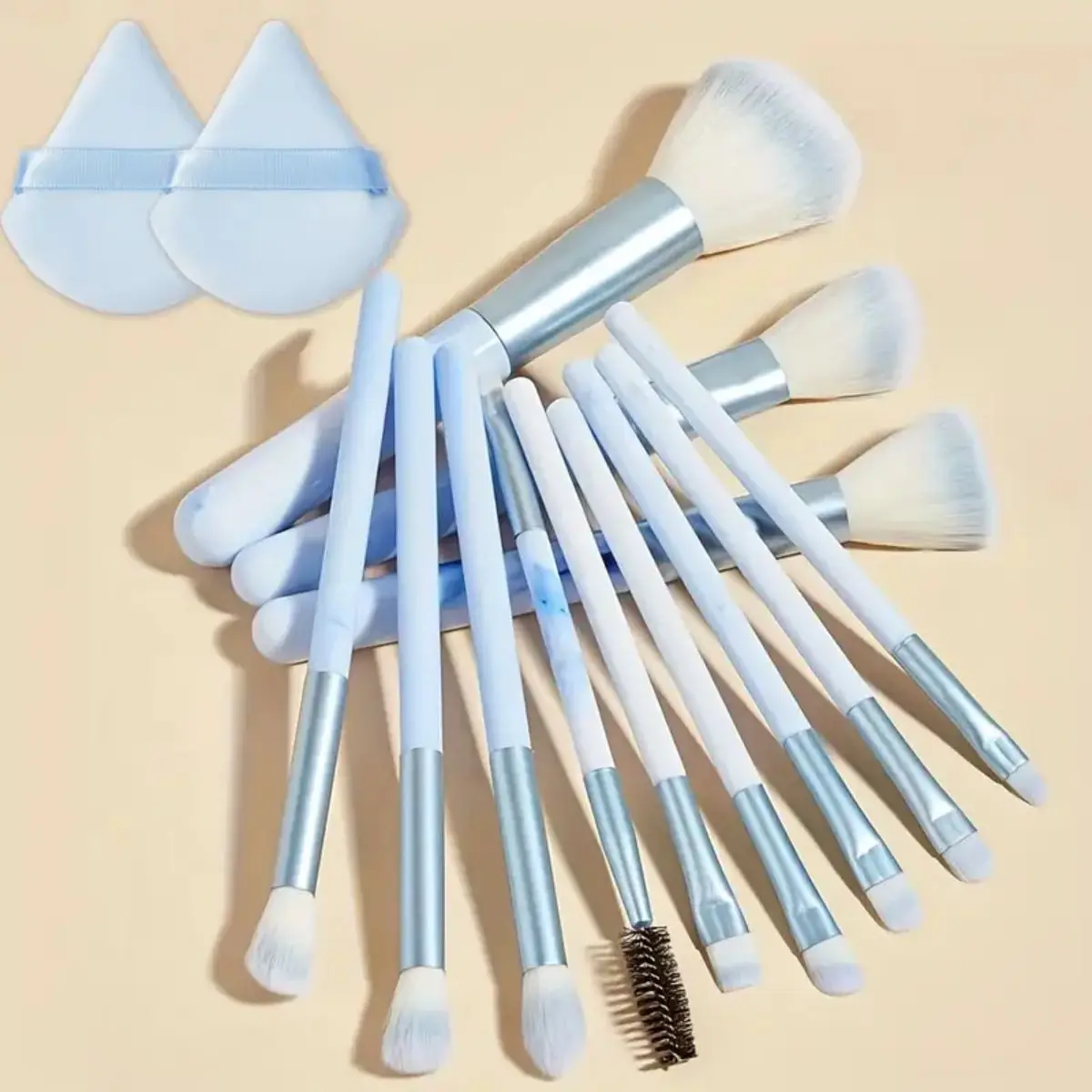 14-teiliges Deluxe-Make-up-Pinsel-Set – ultraweiche, tragbare und vielseitige Kosmetikpinsel für makellose Grundierung und Rouge Image