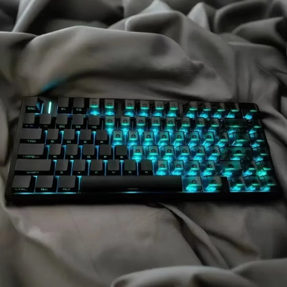 Wooting/ez63 Tastenkappen, 130-Tasten, PC-Transparenz, matt poliertes Material, OEM-Profil, individuelle Tastenkappe im Vollformat für mechanische Tastatur Image