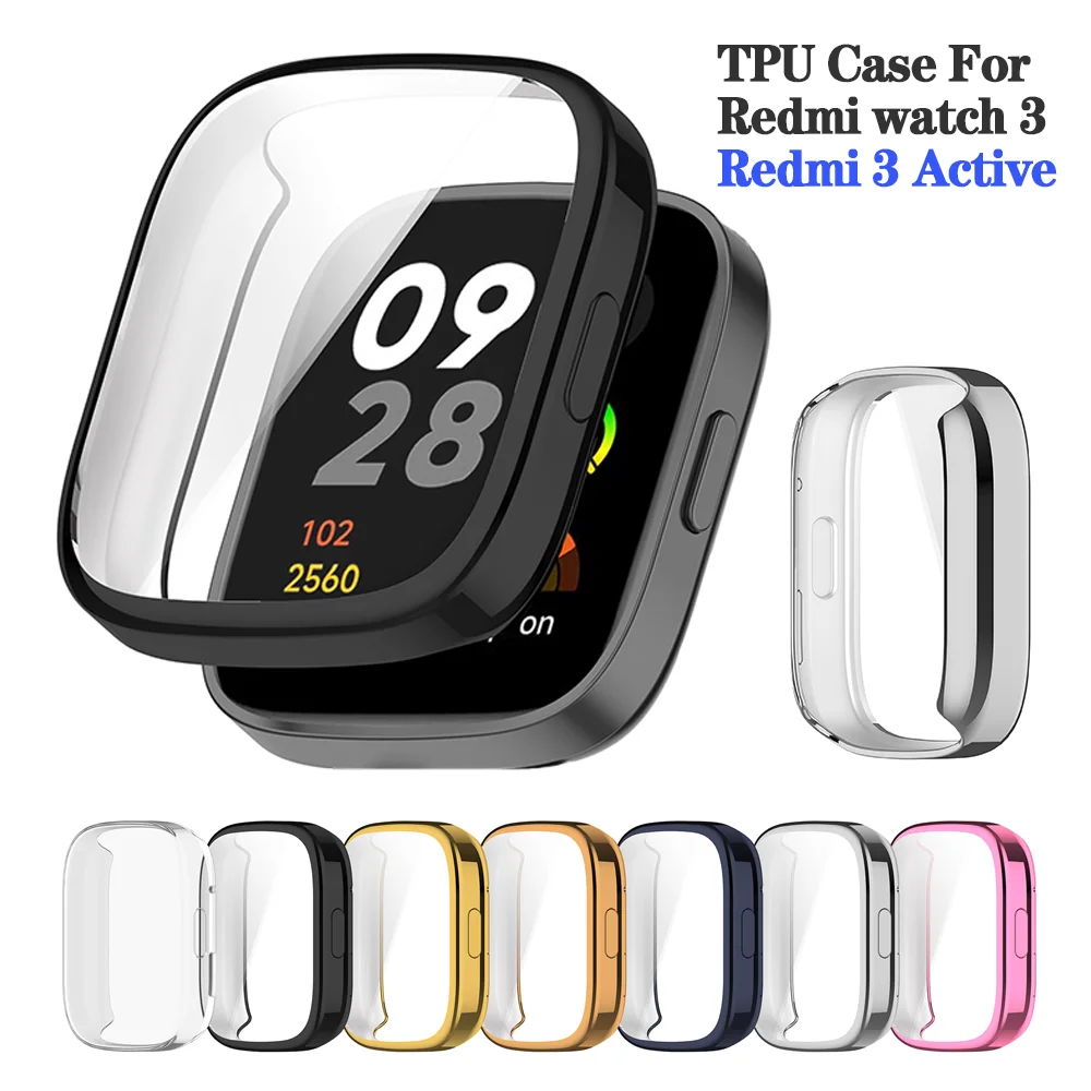 Weiche TPU-Silikonhülle aus Glas für Redmi Watch 3 Watch 4, Smart-Armband, Displayschutzfolie für Xiaomi Redmi Watch 3 Active Image