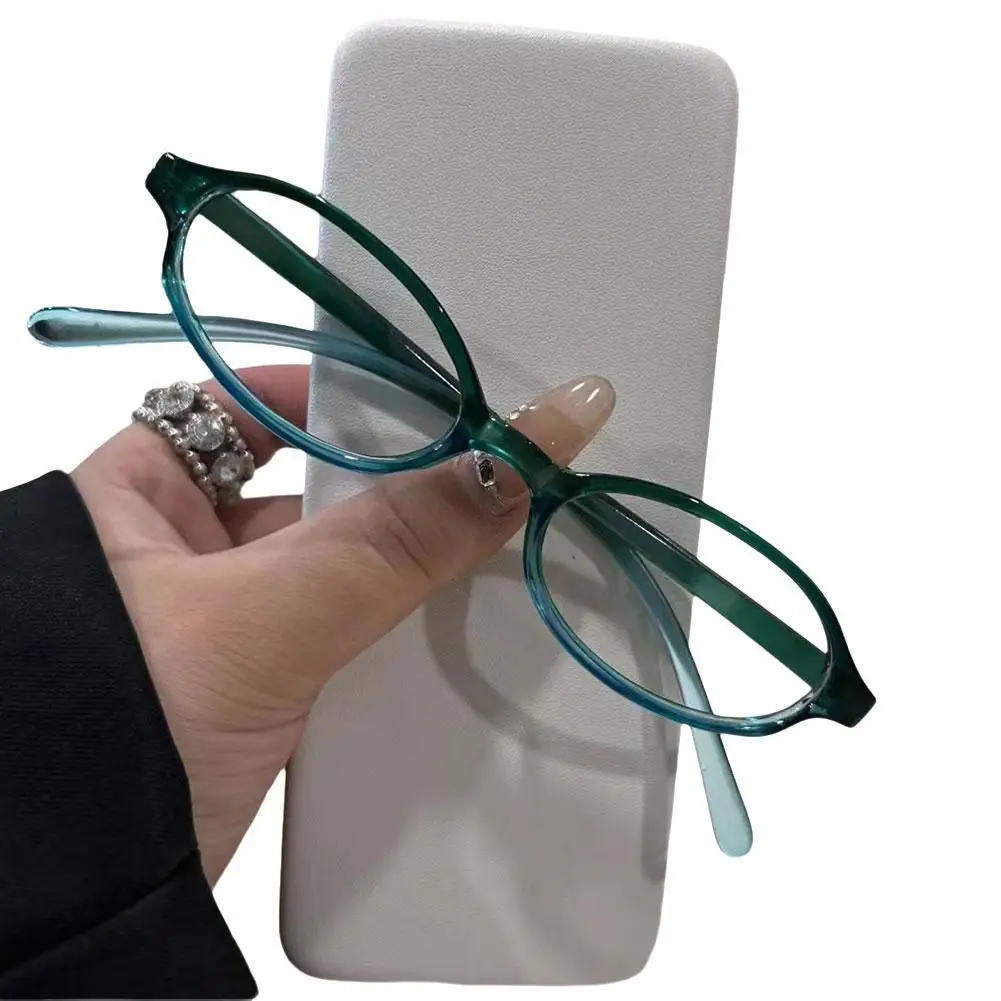 1Pcs Y2K Vintage Kleine Oval Gläser Mädchen Stil Rot Grün Rahmen Brillen Dekorative Outdoor Anti-blau Brillen