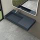 Doporro - Lavabo Suspendu Gris Noir Mat 90cm Vasque à Poser avec Bonde Lave Mains Rectangulaire de