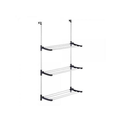 Kipit - Sèche-linge - Séchoir Pliable 17018 Noir Argenté Métal Plastique a accrocher
