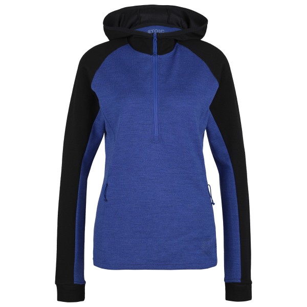 Stoic - Women's Merino260 StadjanSt. 3/4 Zip w. Hood - Merinohoodie Gr S blau