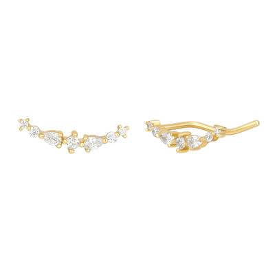 Glanzstücke München Ohrclips aus Sterling Silber in Gelbgold mit Zirkonia 3,7 mm Damen Image