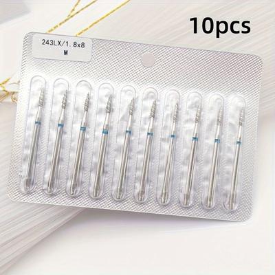 TEMU 10pcs Diamond Bit Set - Burr For Artists - - 3/32 Shank Unscented For Shaping And Polishing Image