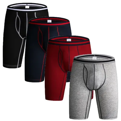 Herren lässige Boxer Unterwäsche Mode einfarbige Taille Baumwolle bequeme atmungsaktive Fitness Fitness Lauf unterwäsche Image
