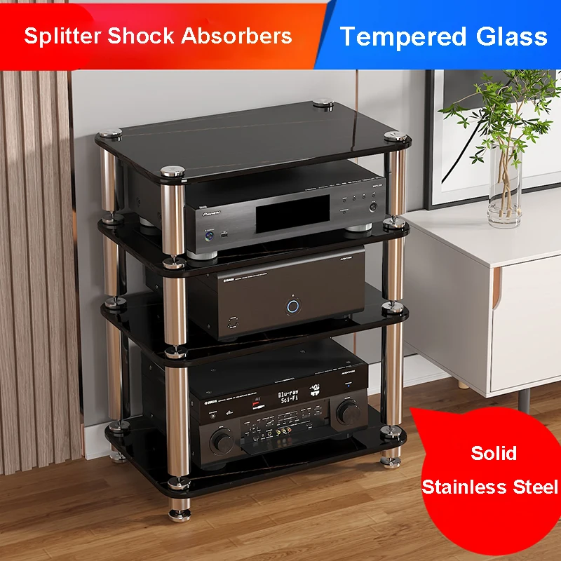 HiFi Audio Gehärtetes Glas Racks Verstärker Schrank Decoder Rack Ausrüstung Stoßdämpfer Regal Isolation Füße Spikes Unterstützung