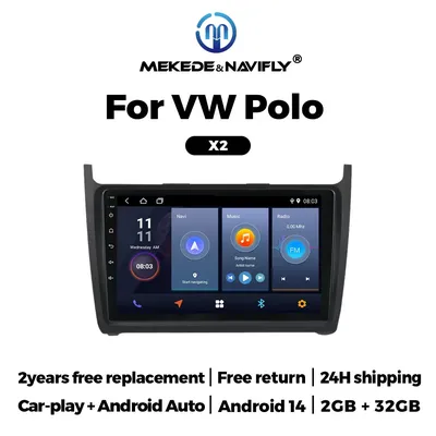 Carplay Android Auto Autoradio für Volkswagen VW Polo Limousine 6 2014 2018 2013-2016 Android 14 Auto Multimedia Player GPS Head Unit intelligente systeme für autos carplay carplay für auto autoradio