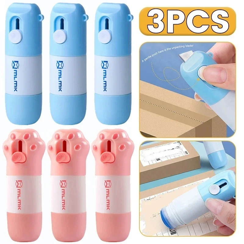 2-in-1-Thermopapier-Korrekturflüssigkeit mit Unboxing-Messer, langlebiges Thermopapier, Schutzflüssigkeit für Datenidentitäten, Radiergummi, Boxöffner Image