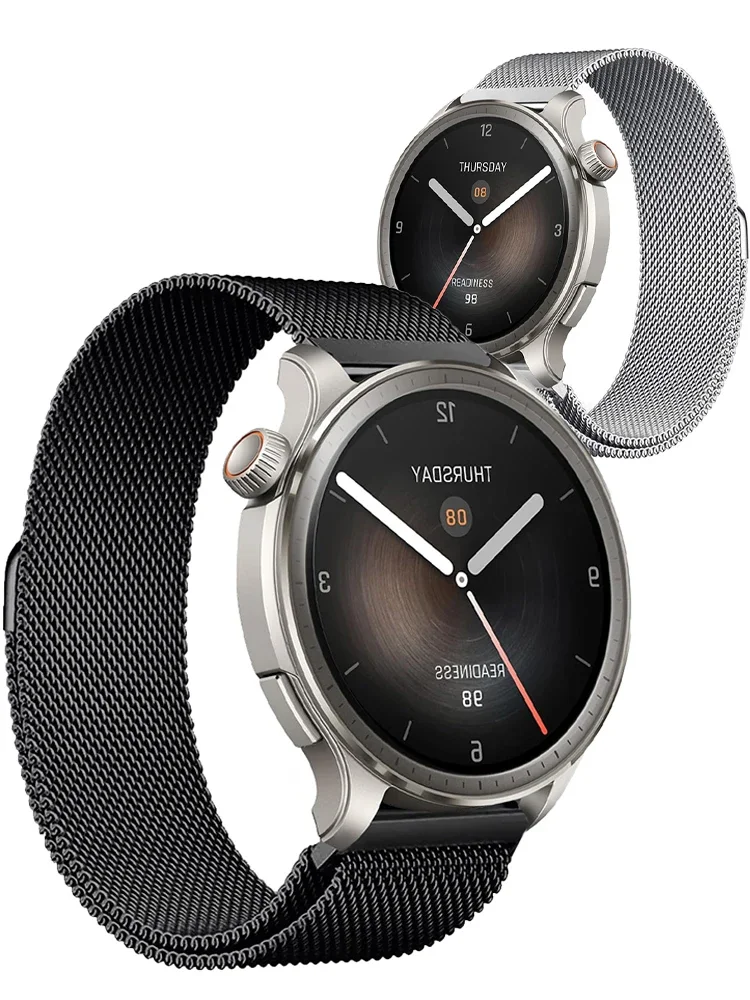 Armband für Milanese für Amazfit, GTS 4, GTR 4, 3/2 Mini, Pro, Stratos, Balance dehors, Armband, Bip 5-Bip 3 Pro Str Image