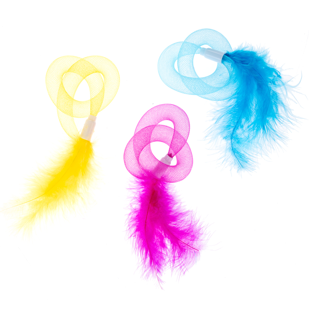 Set di giochi per gatti TIAKI con tubi di piume - Set da 3 pz