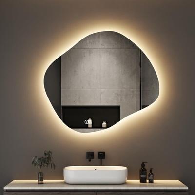 Asymmetrischer led Badspiegel 74 x 84 cm Spiegel mit Licht led Spiegel mit Touch-Schalter, Dimmbar Image