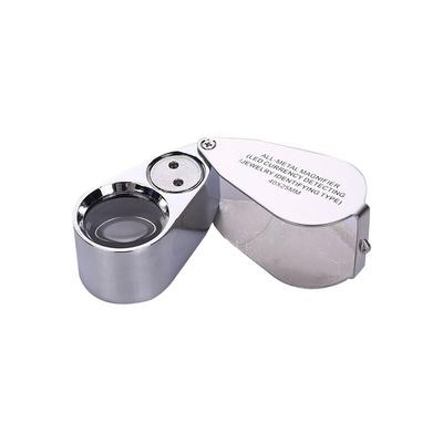 Shining House - Faltbare Metalllupe für Schmuck, X40-Juwelierlupe, Juwelierlupe, Botaniker-Lupe,
