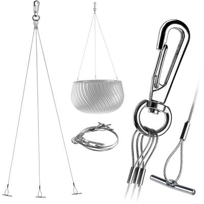 Pflanzenaufhänger aus Metall, 3-litzige Hängeseil, Blumentopfkette - Kadax Image