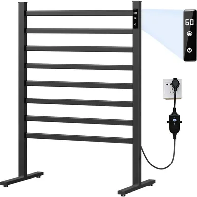 Towel Warmer Rack with Timer and Temperature Control Electric Heated Freestanding Towel Heater with