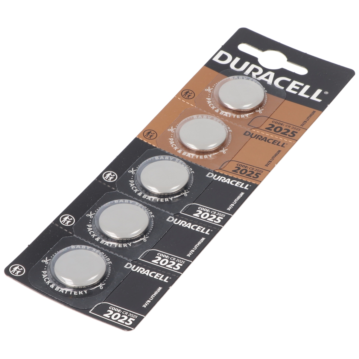 5x Duracell DL2025, CR2025 2er Blister 3 Volt Lithium Batterie Image