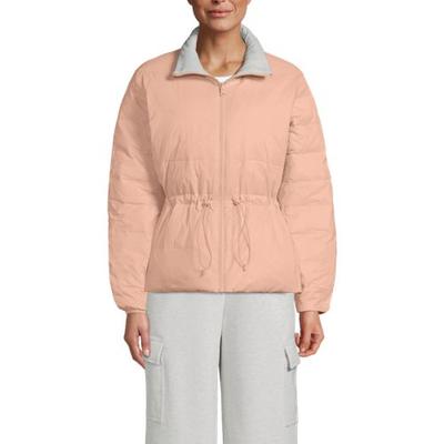 Wanderweight Down Ultralight Packable Reversible Jacket, Women, size: 16-18, petite, Pink, Nylon, by Lands' End