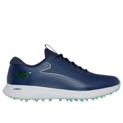 Skechers Men's GO GOLF Max 3 Shoes | Size 10.5 Extra Wide | Navy/Lime | Synthetic/Textile | Arch Fit