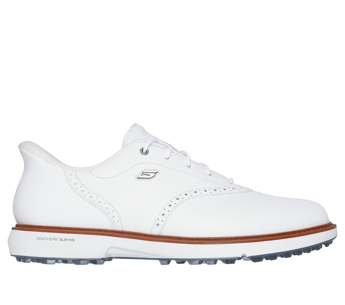 Skechers Men's Slip-ins Waterproof: GO GOLF Prestige SL Shoes | Size 8.0 Extra Wide | White | Leather/Synthetic/Textile | Arch Fit