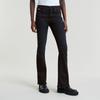 Bootcut-Jeans G-STAR "3301 Flare Wmn", Damen, Gr. 28, Länge 30, schwarz (worn in schwarz vortex), Denim/Jeans, Obermaterial: 91% Baumwolle, 7% Elastomultiester, 2% Elasthan, casual, bootcut fit, Jeans