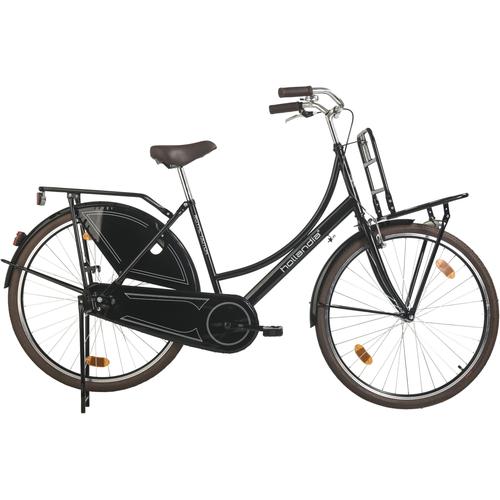 Hollandrad HOLLANDIA ""Royal Dutch"" Gr. 49, schwarz (schwarz, schwarz), Fahrräder, 49cm, 28 Zoll (71,12cm) hinten: 28 Zoll (71,12cm)