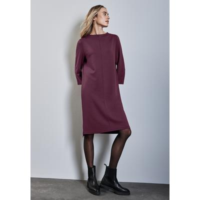 Jerseykleid STREET ONE, Damen, Gr. 36, N-Gr, rot (mulberry rot), Jersey, Obermaterial: 47% Polyester, 45% Viskose, 8% Elasthan, casual, bequem knielang, 3/4-Ärmel, Kleider Image