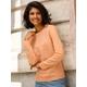Strickpullover CLASSIC BASICS "Ajour-Pullover", Damen, Gr. 48, rot (apricot), 100% Polyacryl, unifarben, Langarm, Pullover