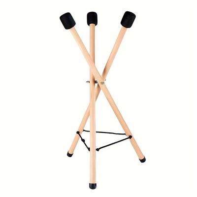 "TEMU Adjustable Solid Wood Triangle Drum Stand, Fits 10-15"" Steel Tongue & Hand Drums - Khaki"